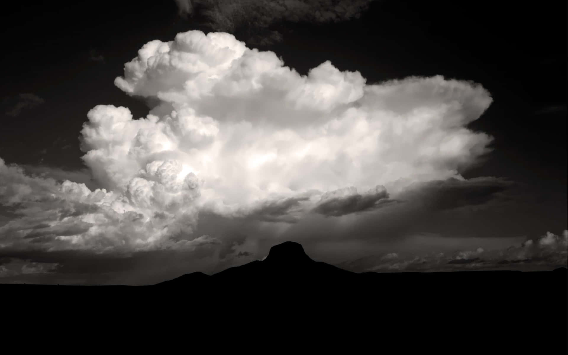 Black And White Massive Cloud Formation Background