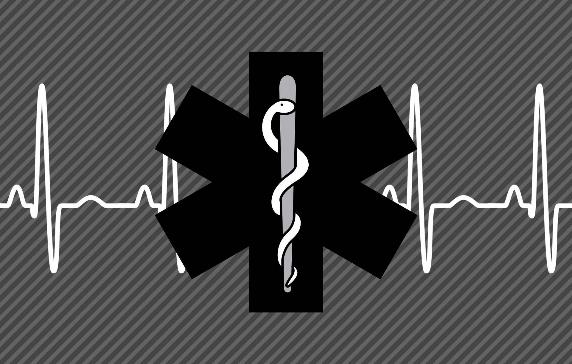 Black And White Medical Pulse Rate Background