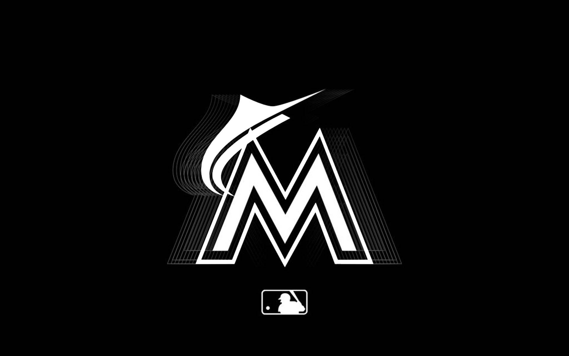 Black And White Miami Marlins Background