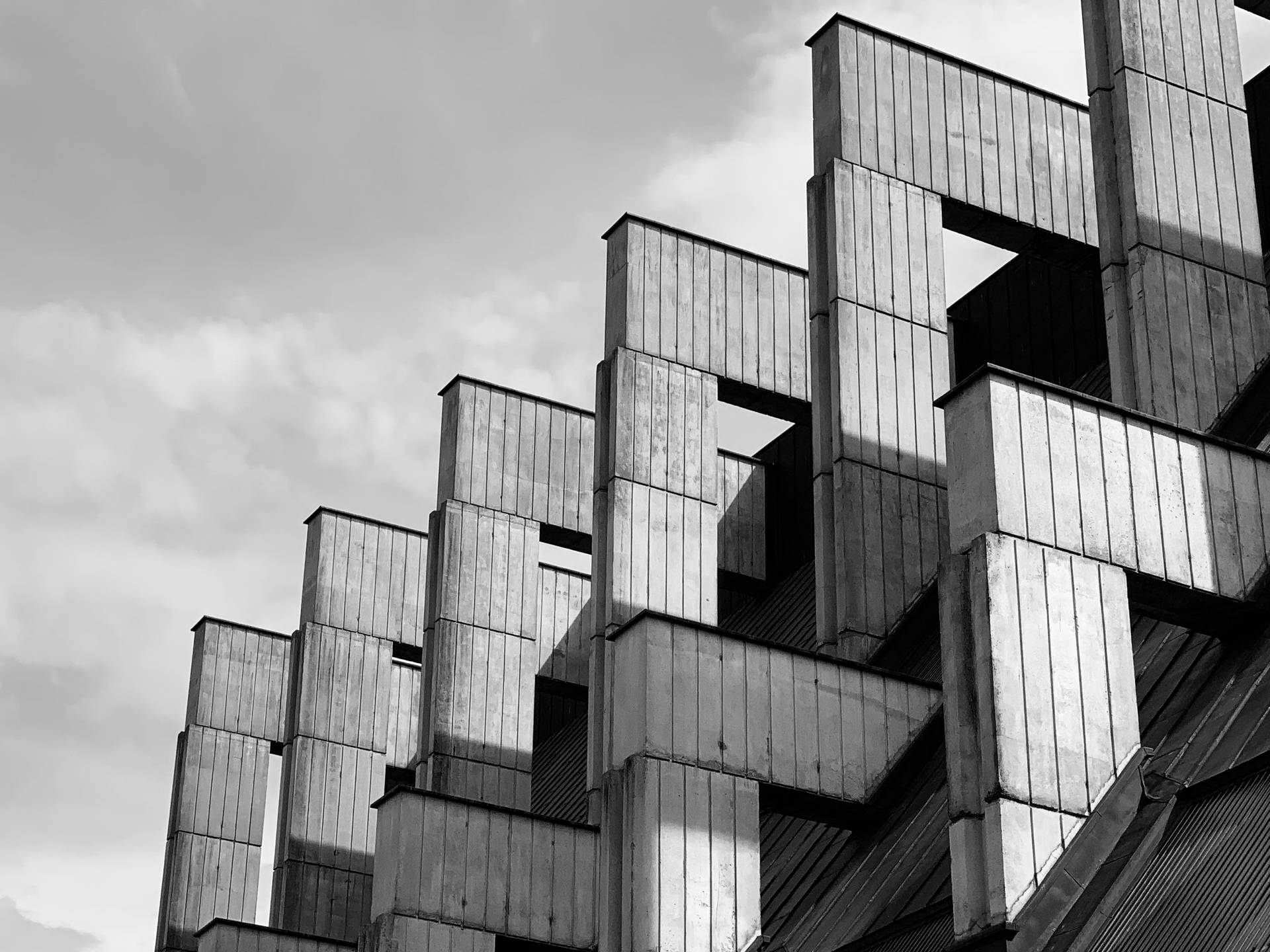 Black And White Modern Architecture In Lithuania Background