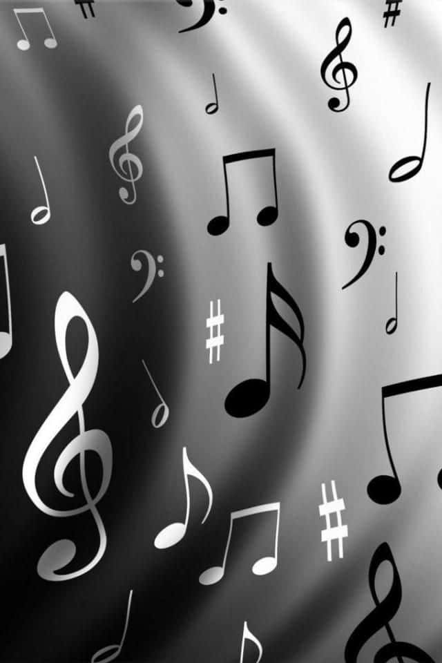 Black And White Music Notes Background