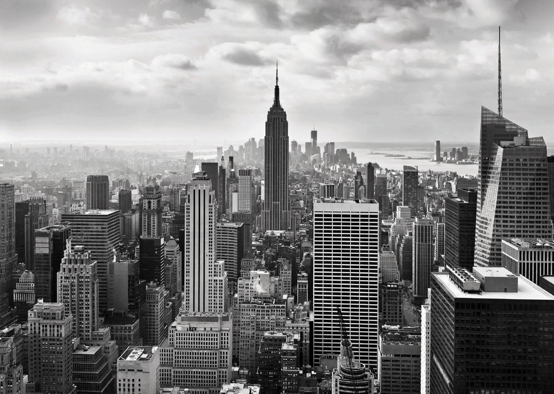 Black And White New York Empire State Building Background