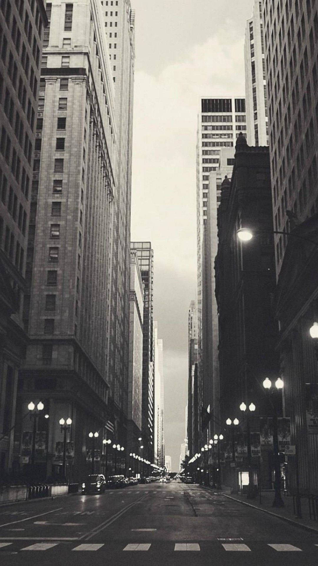 Black And White New York Empty Street Background