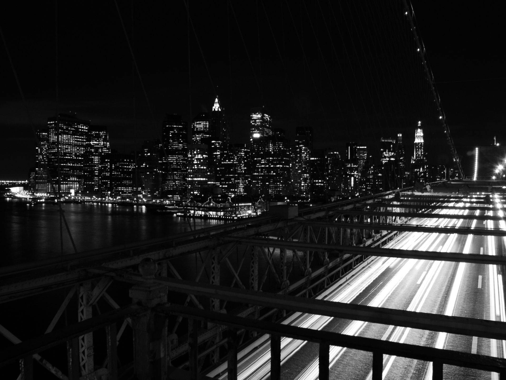 Black And White New York Long Exposure Shot Background