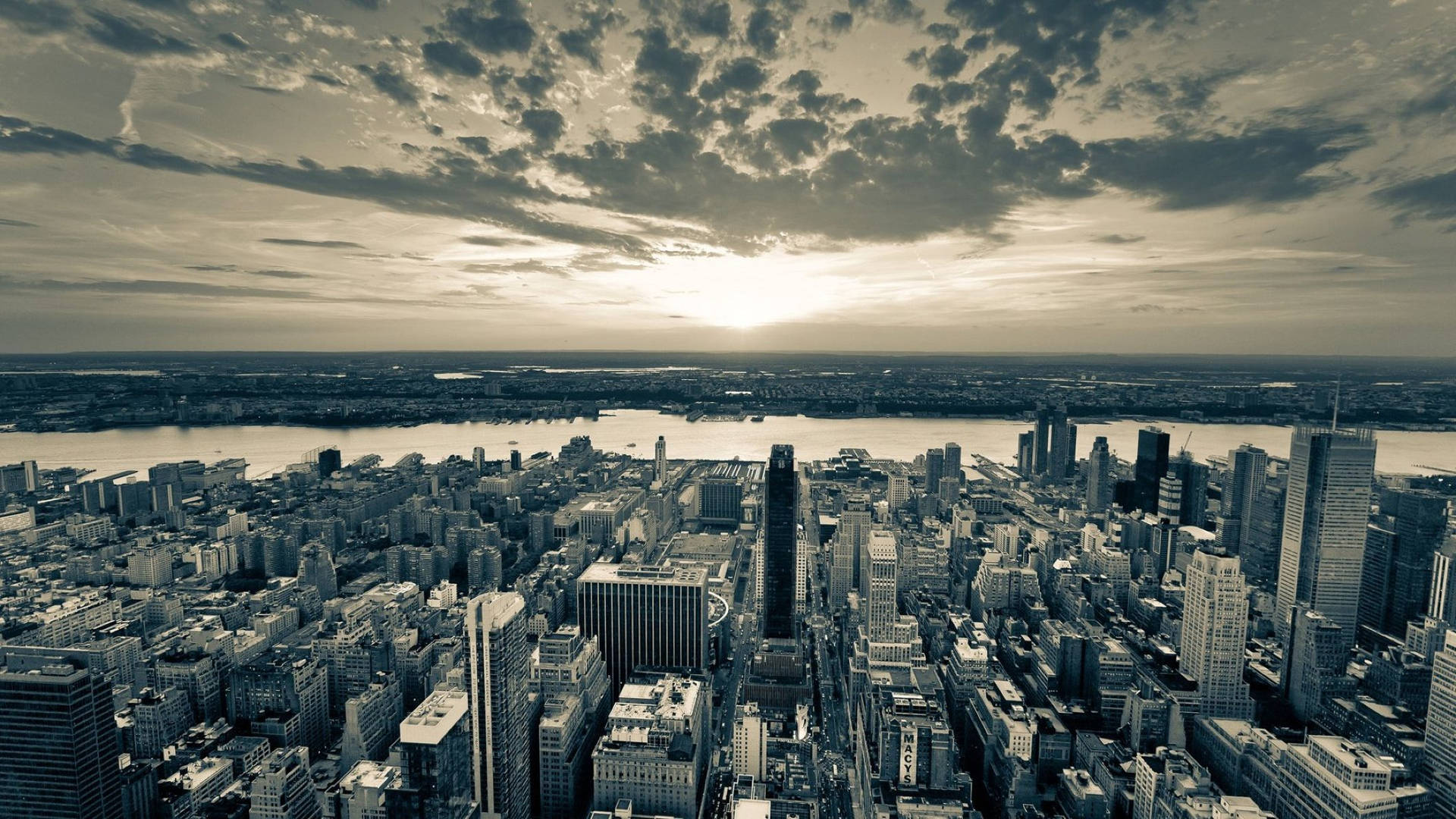 Black And White New York Panoramic View Background