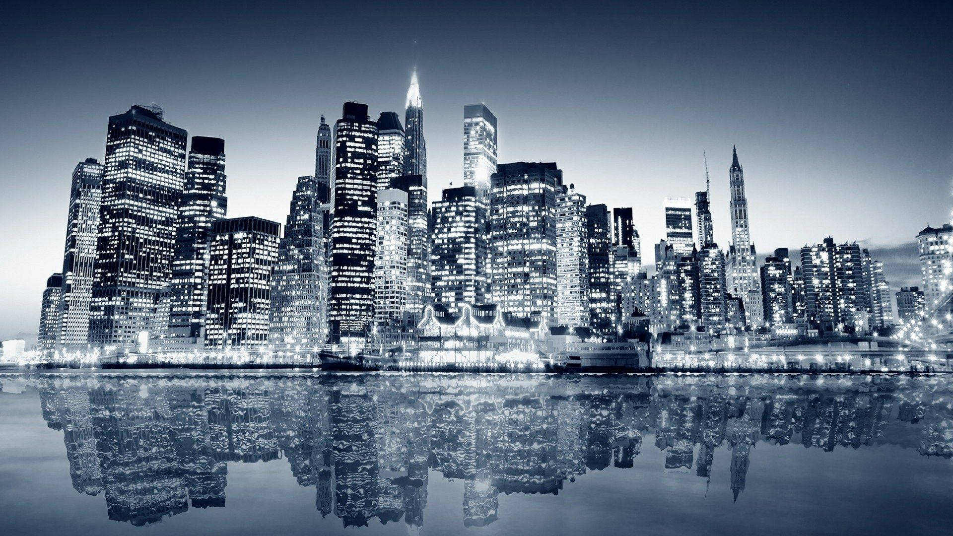 Black And White New York Reflection Background