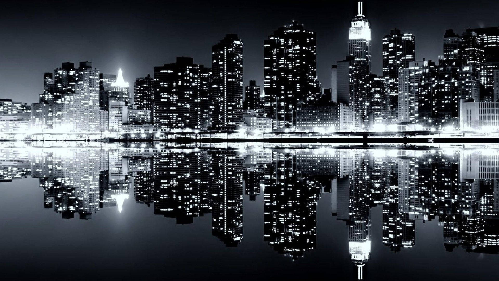 Black And White New York Skyline Photography Background