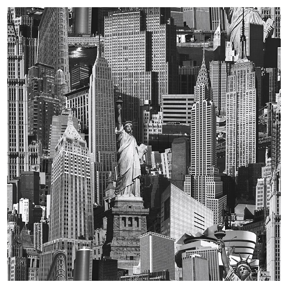 Black And White New York Statue Of Liberty Background