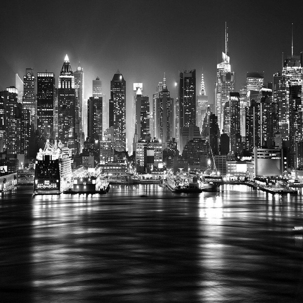 Black And White New York Urban Landscape Background