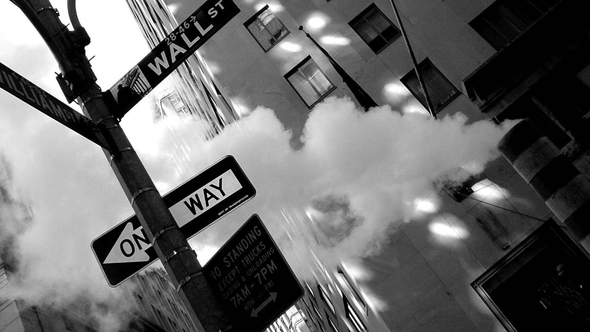 Black And White New York Wall Street Background