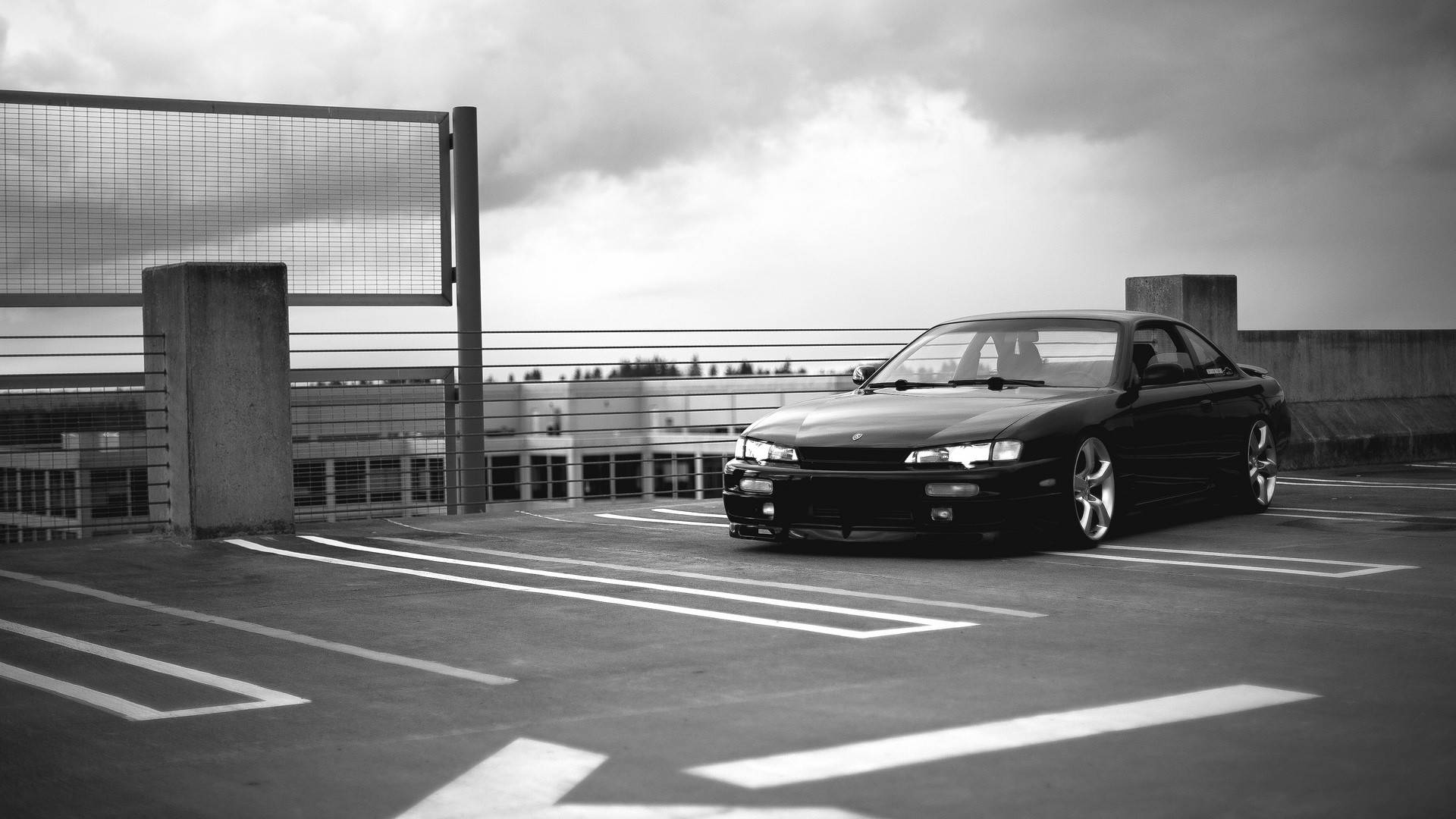 Black And White Nissan Silvia S14 Background