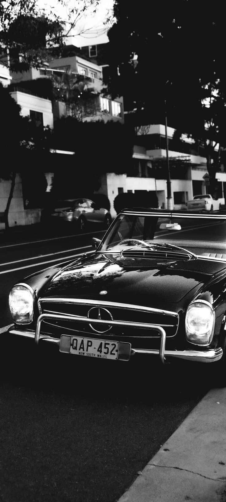 Black And White Old Mercedes Car Model