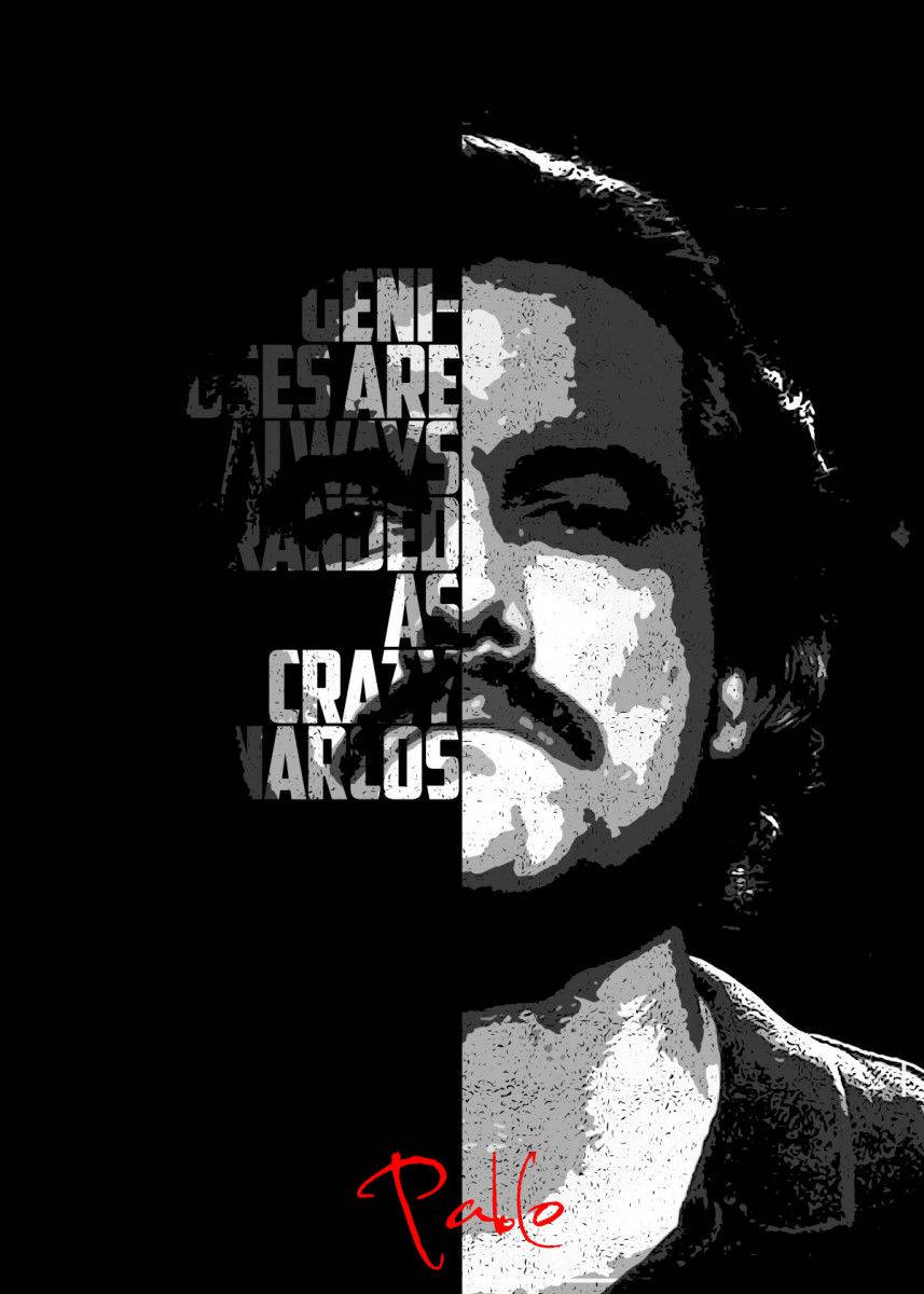 Black And White Pablo Escobar Poster Background