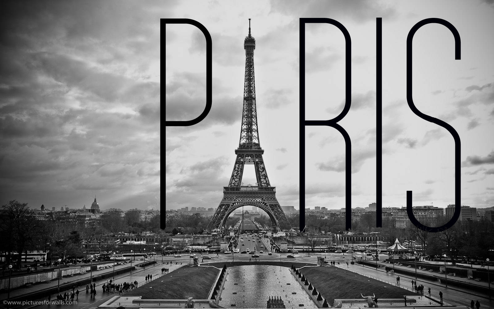 Black And White Paris Background