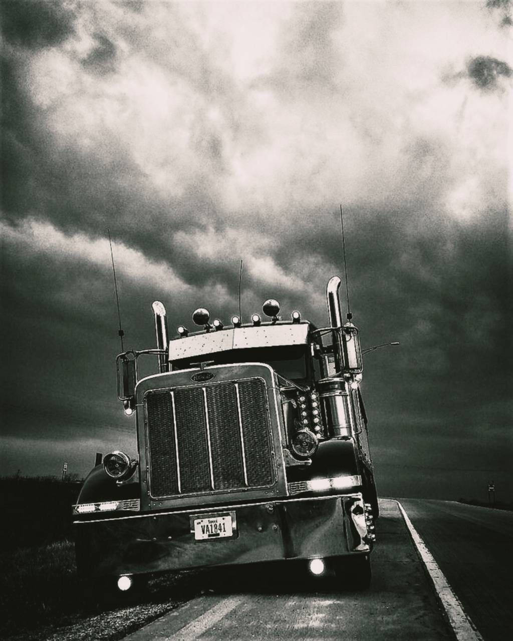 Black And White Peterbilt Background