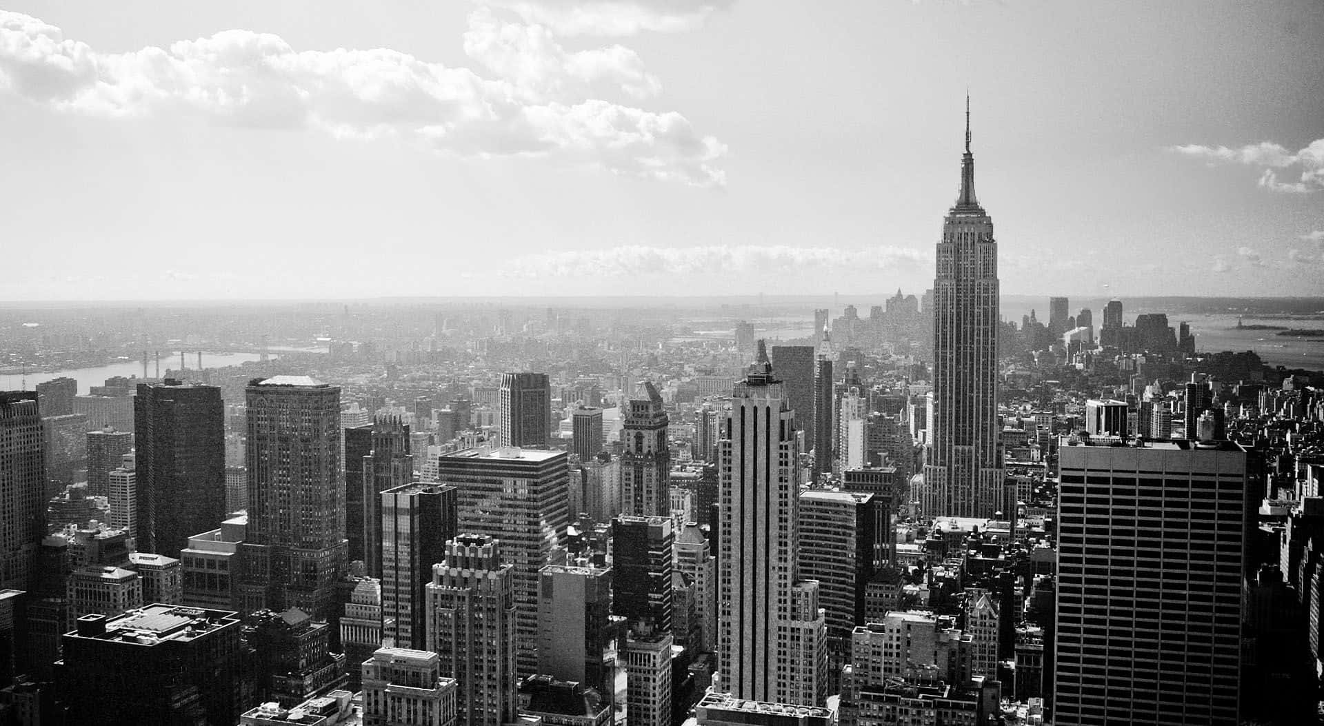 Black And White Photo Of The New York City Skyline Background