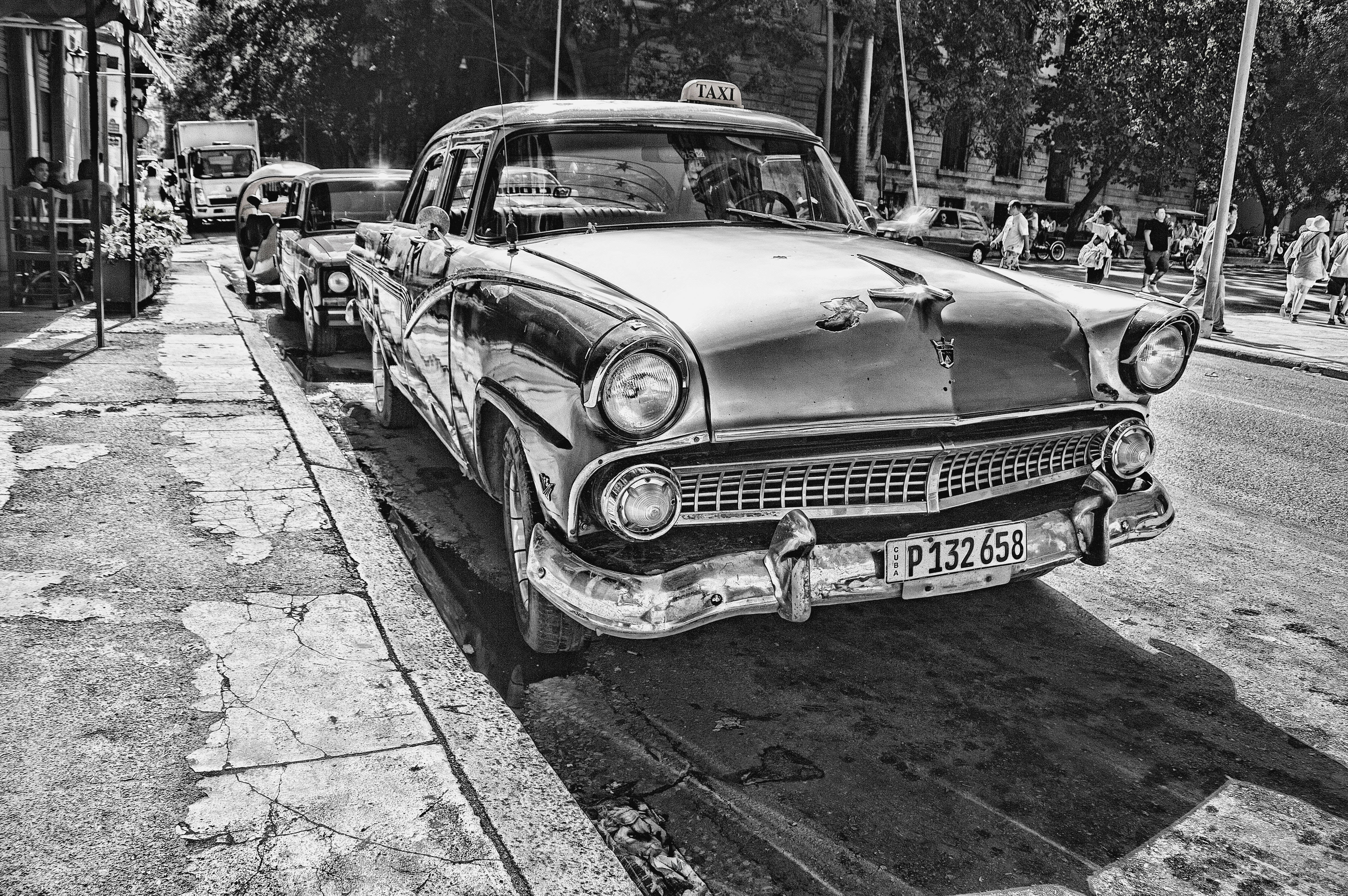 Black And White Photography Taxi Background