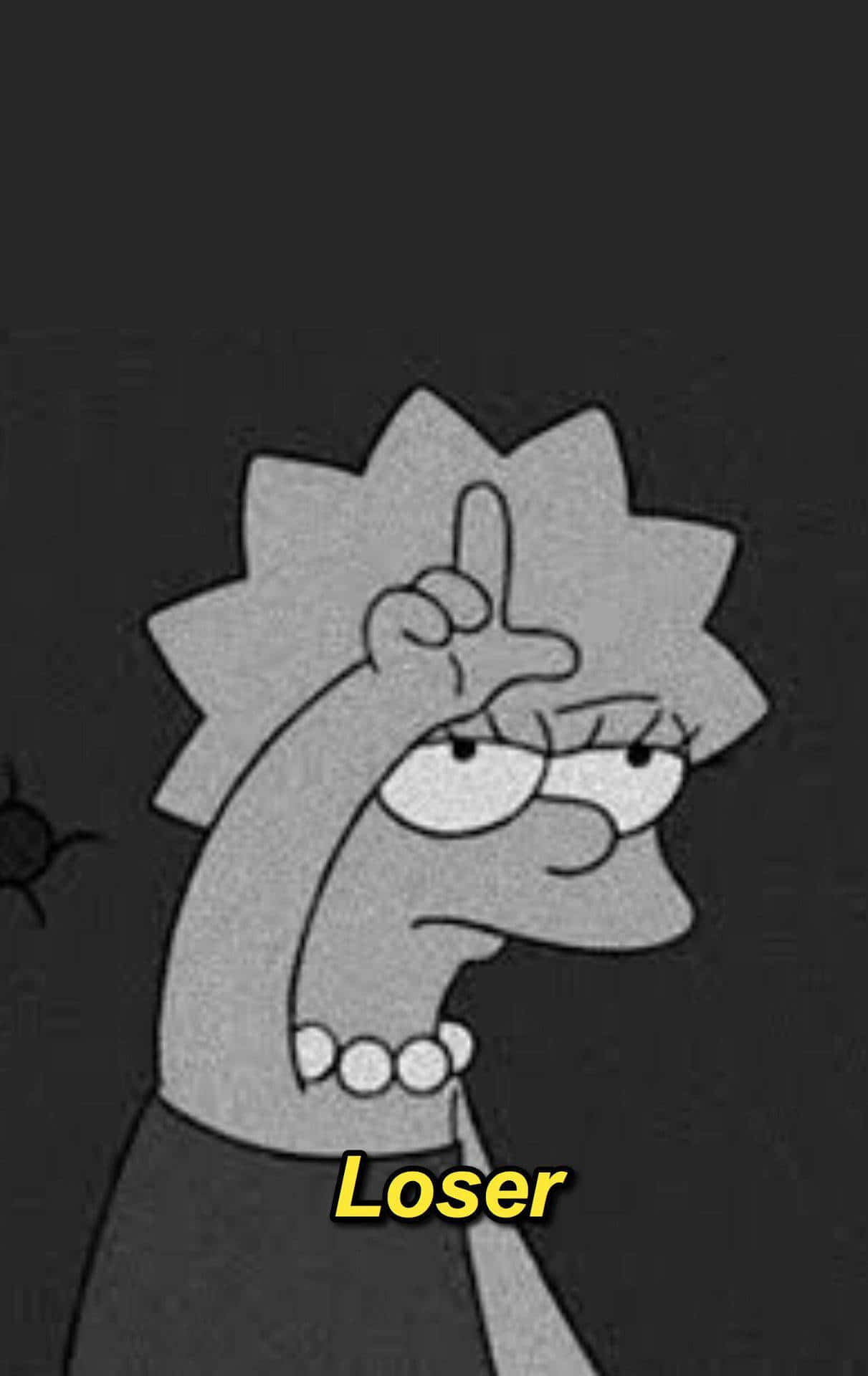 Black And White Sad Lisa Simpson