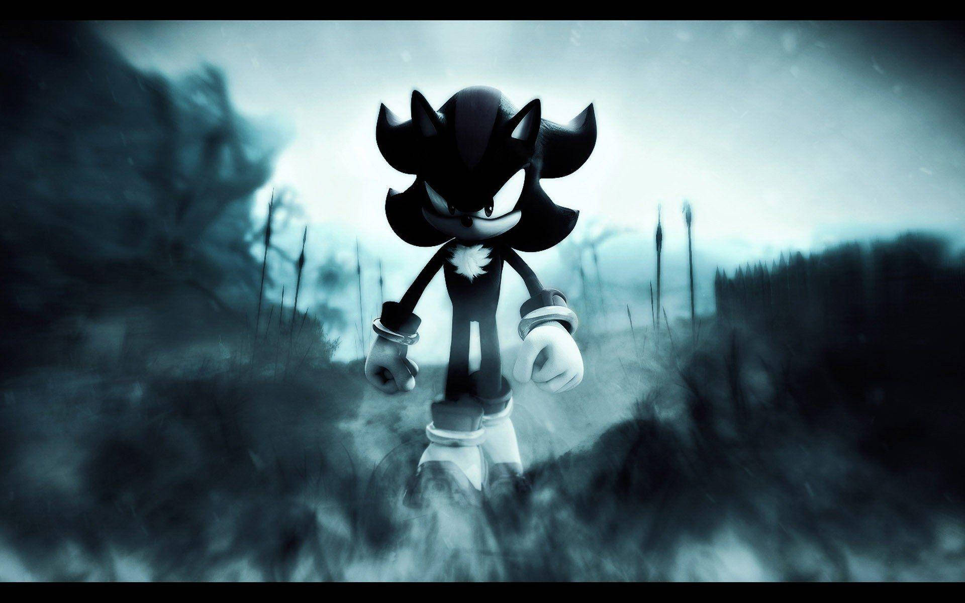 Black And White Sega Shadow The Hedgehog Pfp Background