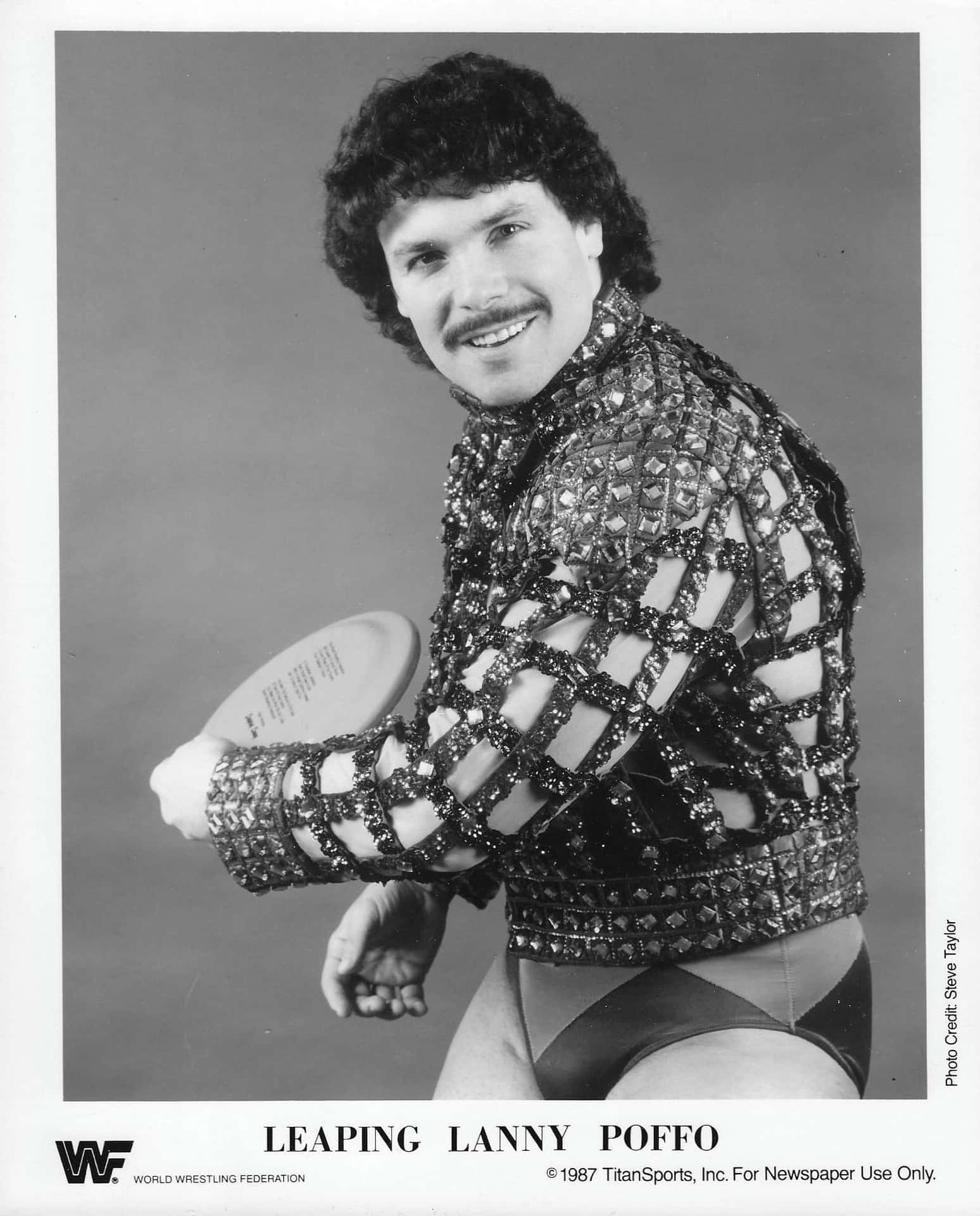 Black And White Smiling Lanny Poffo Background