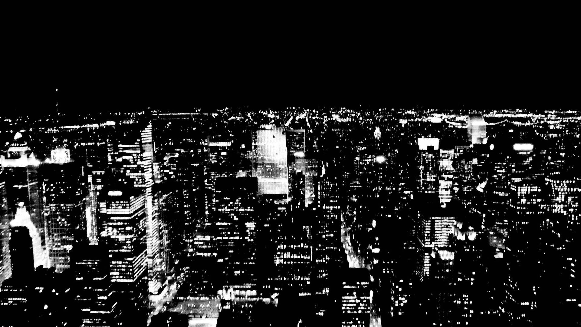 Black And White Sparkling New York At Night Background