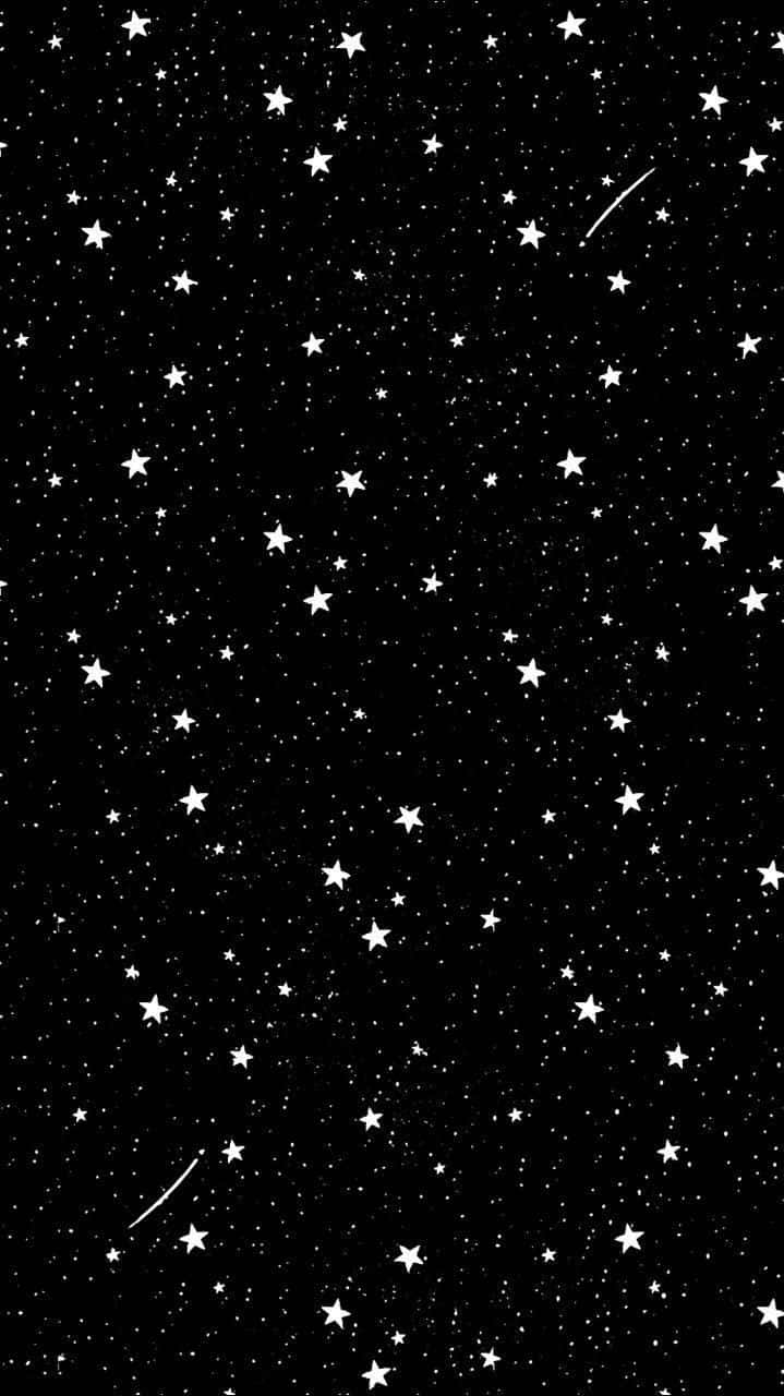 Black And White Stars On A Black Background Background