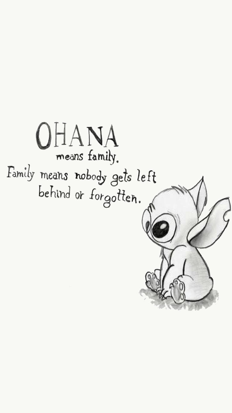 Black And White Stitch Ohana Background