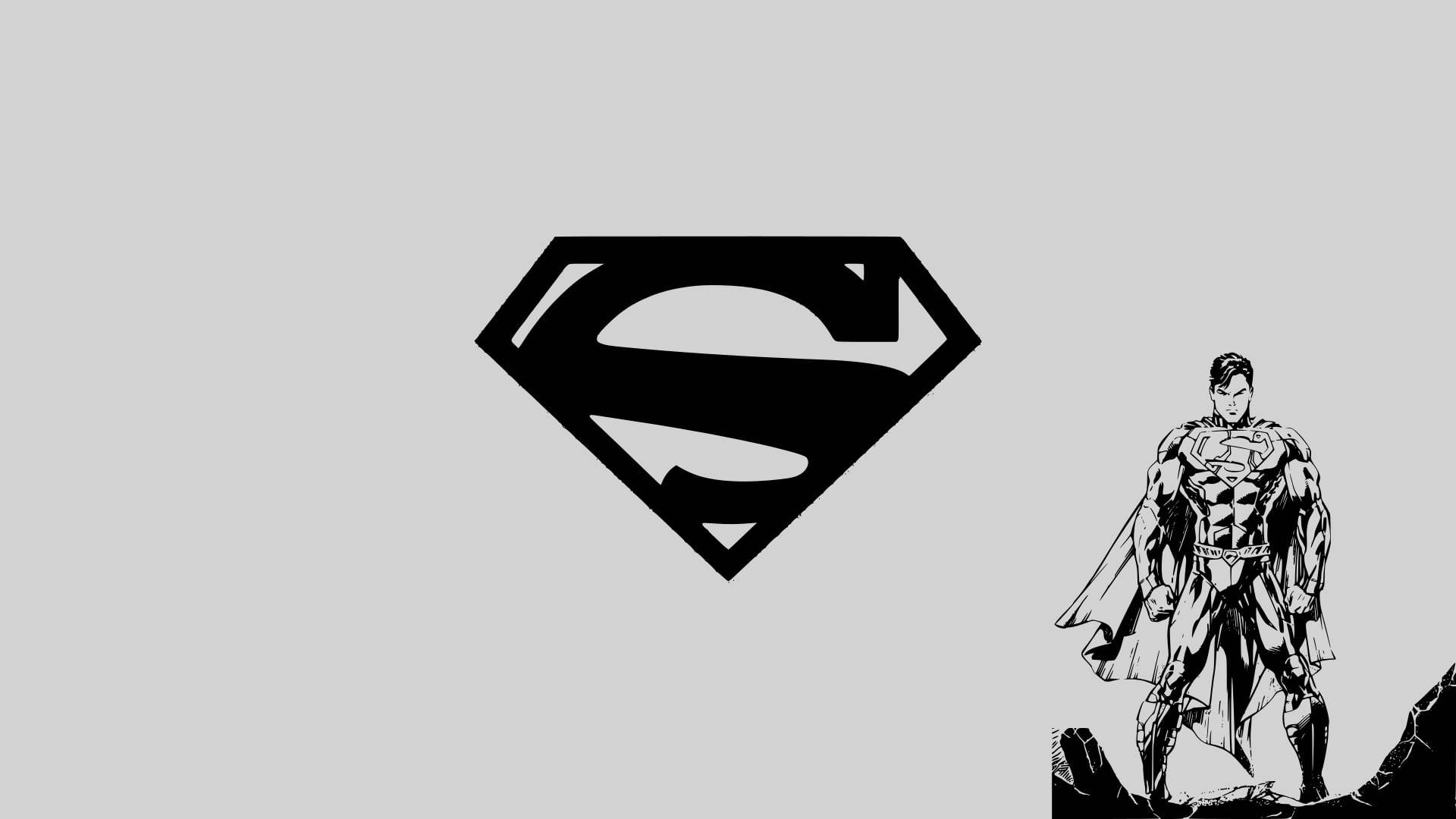 Black-and-white Superman Logo Background