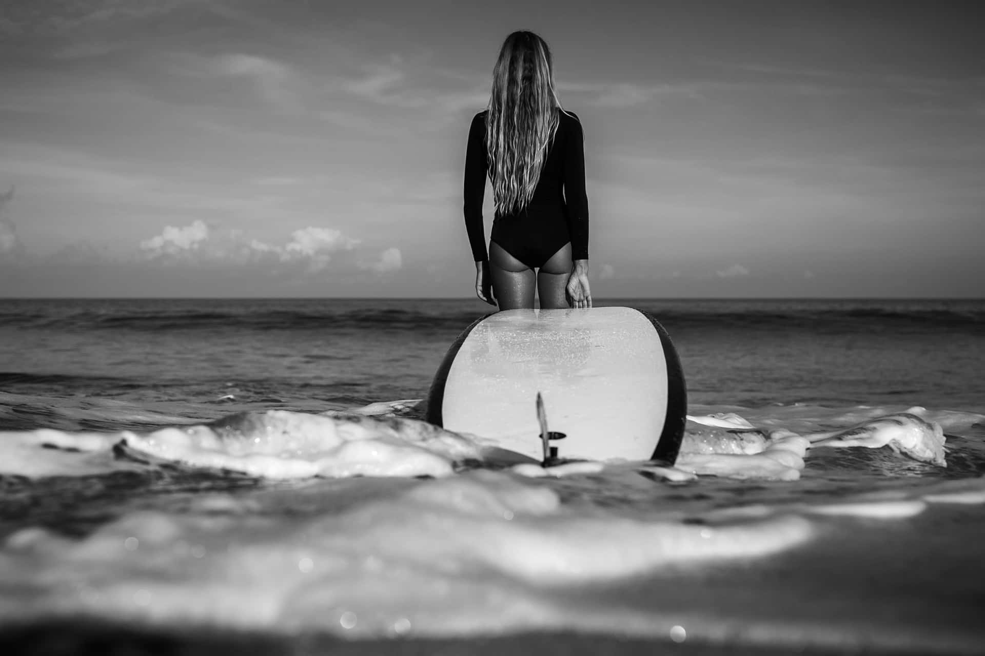 Black And White Surfboard Background