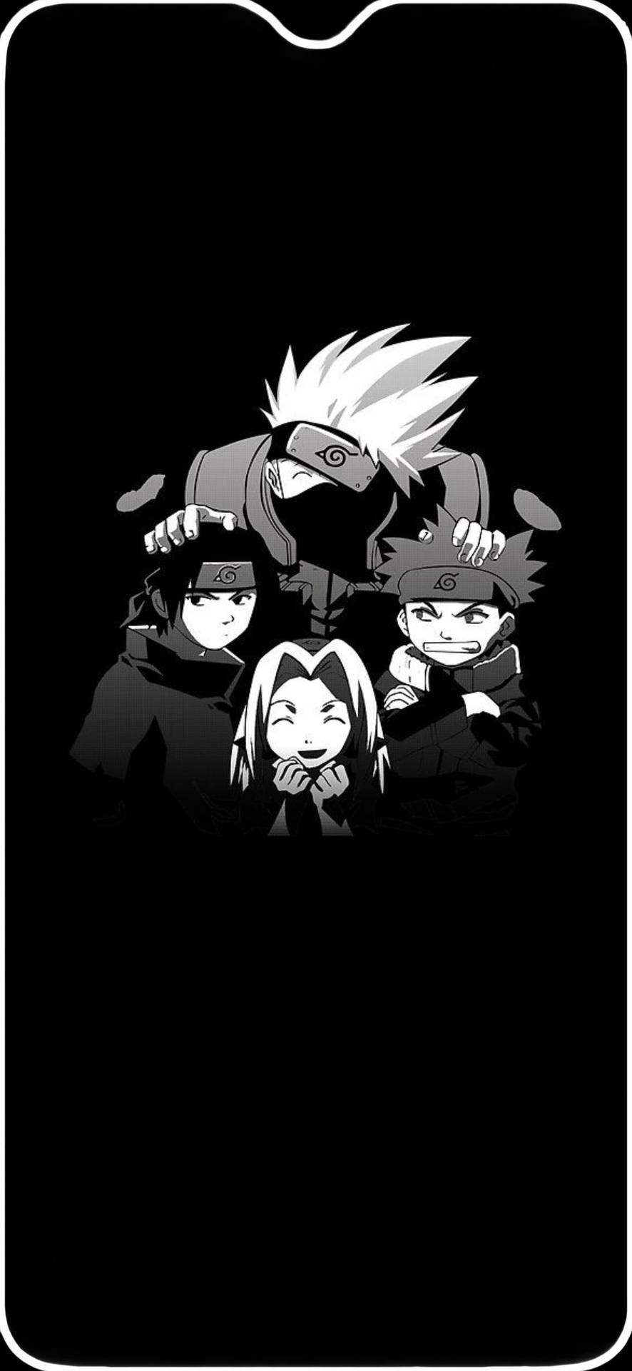 Black And White Team 7 Naruto Iphone Background