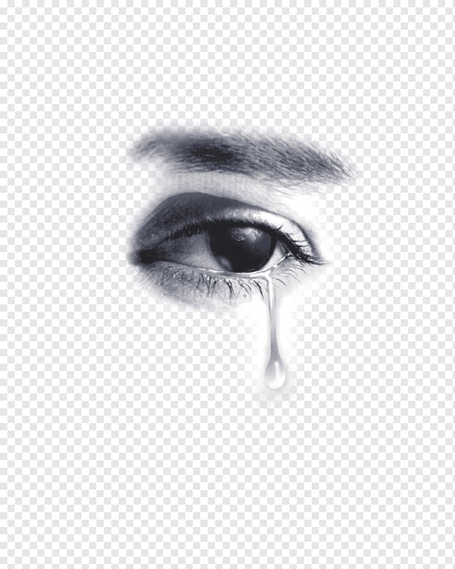 Black And White Teary Eye Closeup Background