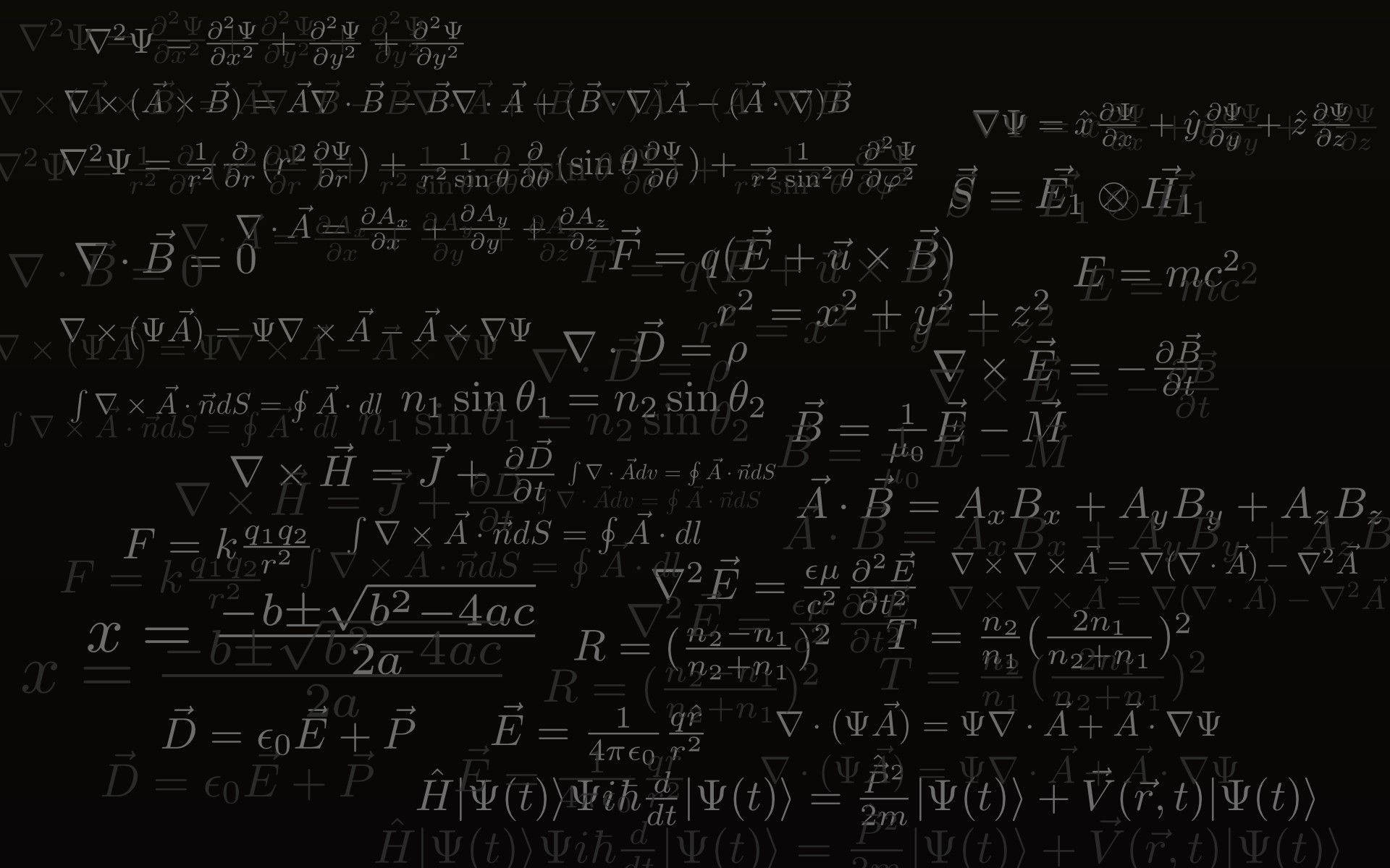 Black And White Theoretical Physics Formulas