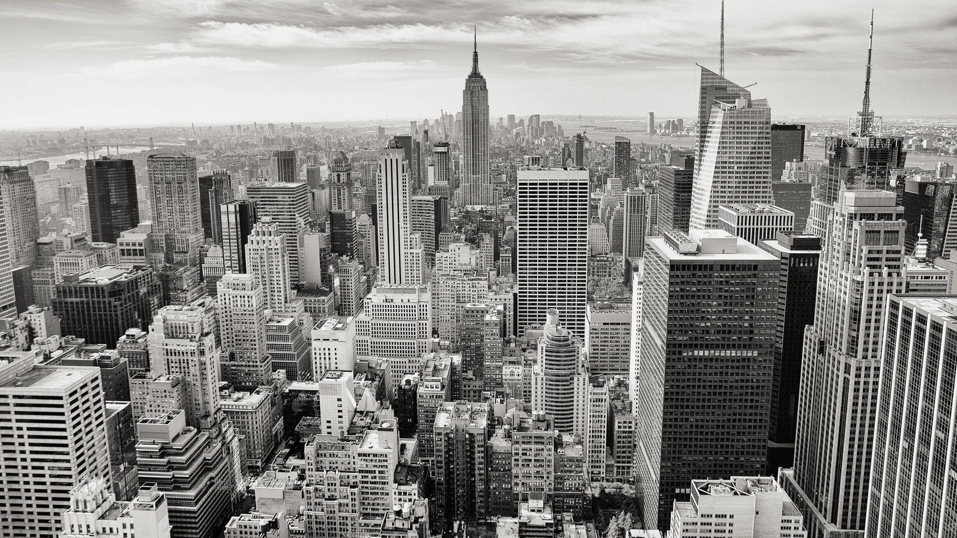 Black And White Towering New York Background