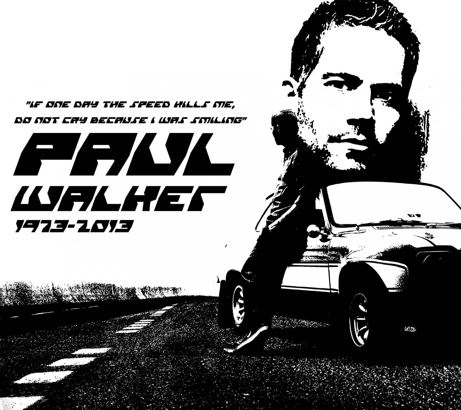Black And White Tribute For Paul Walker Background