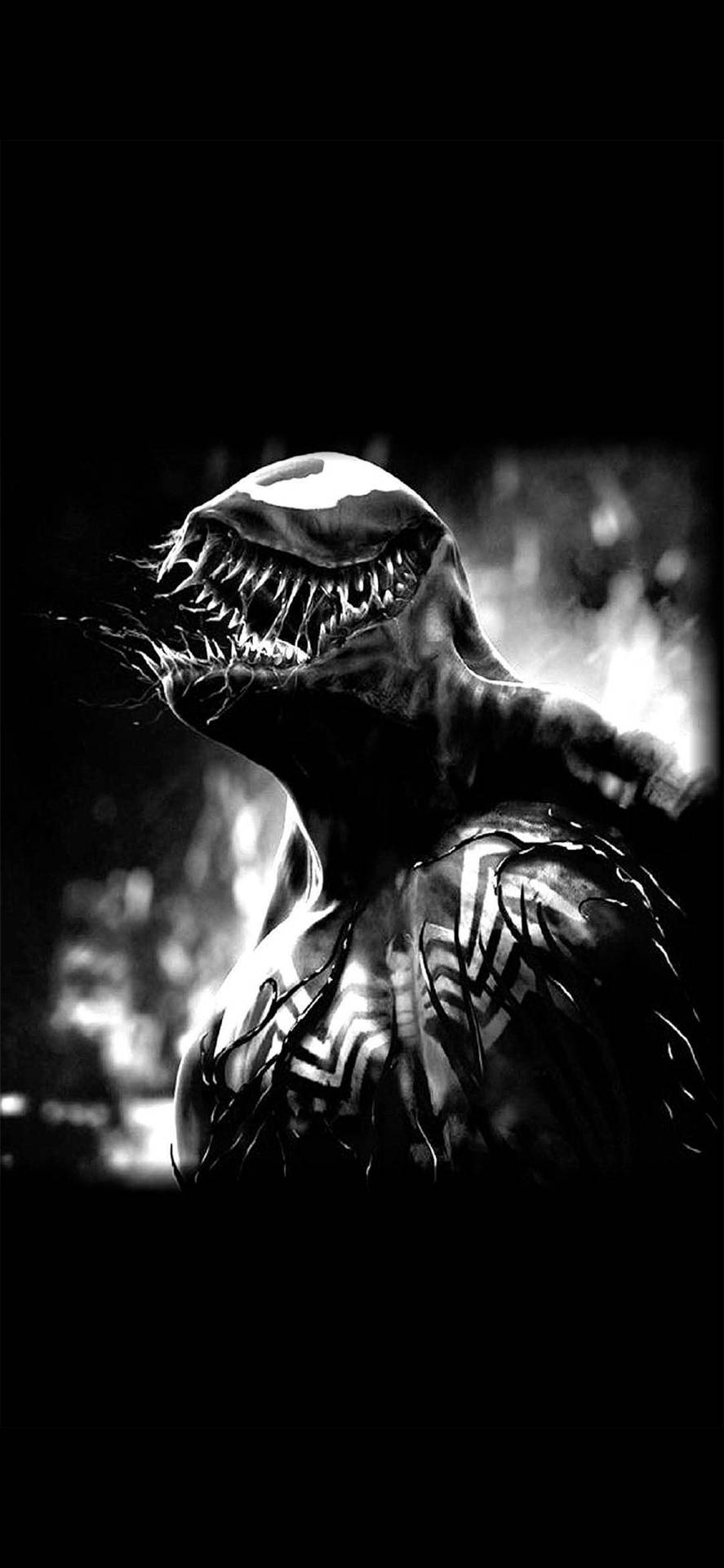Black And White Venom Iphone Background