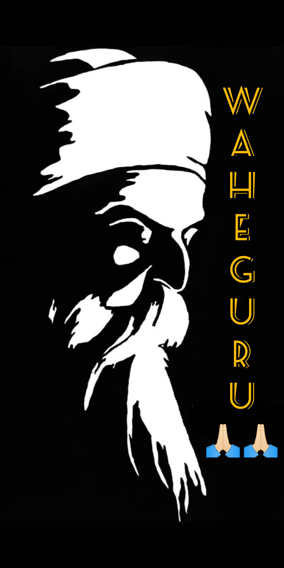 Black And White Waheguru Graphic Background