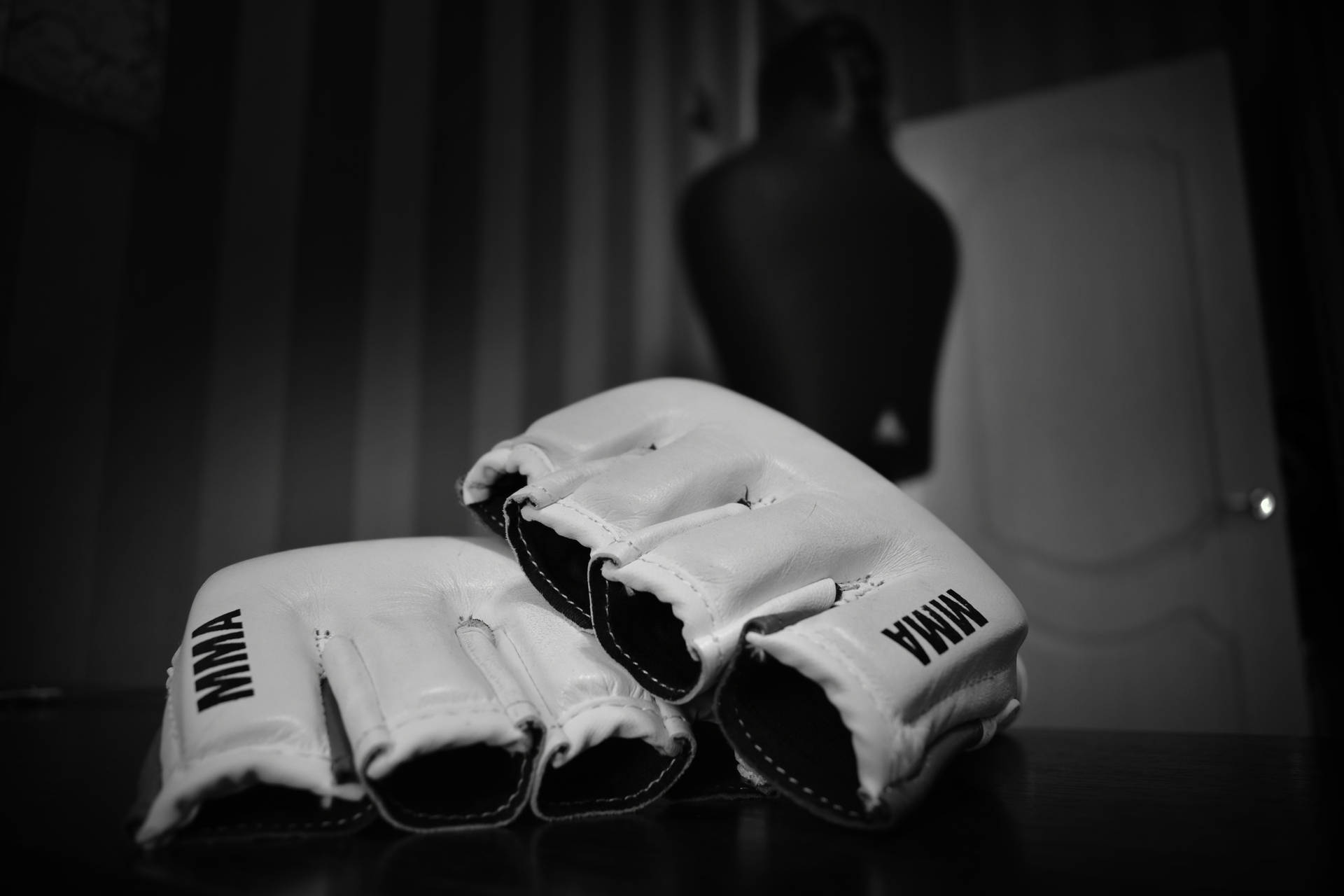 Black And White Wrestling Gloves Background