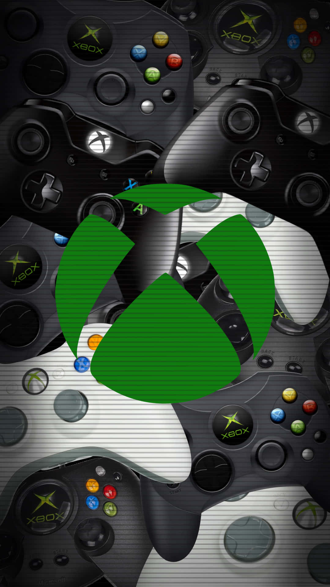 Black And White Xbox Remote Controllers Background