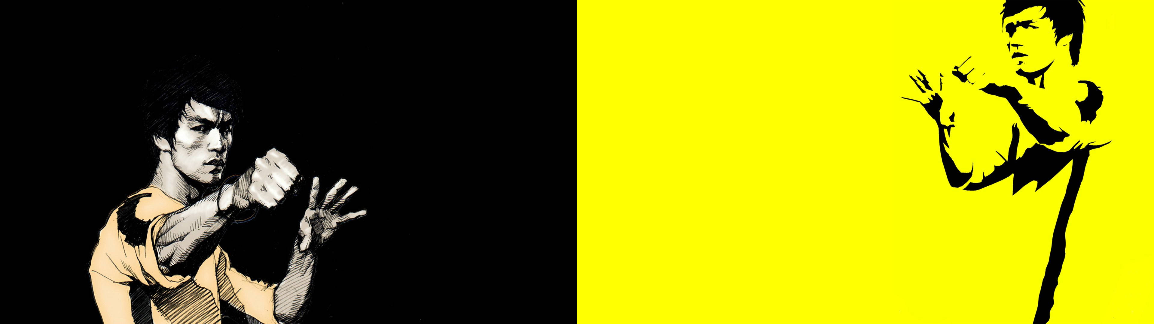 Black And Yellow Bruce Lee Background