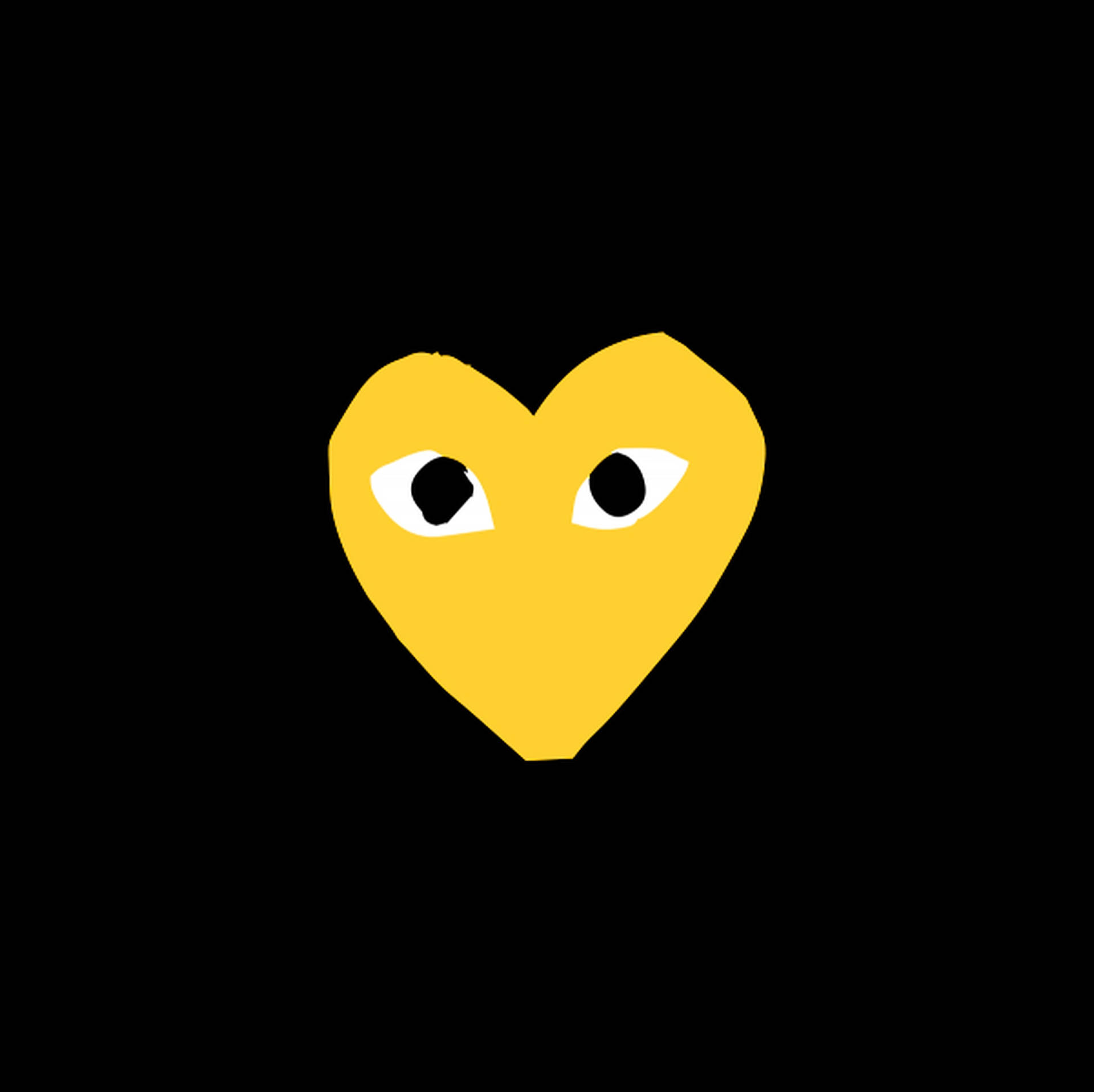 Black And Yellow Heart Cdg Background