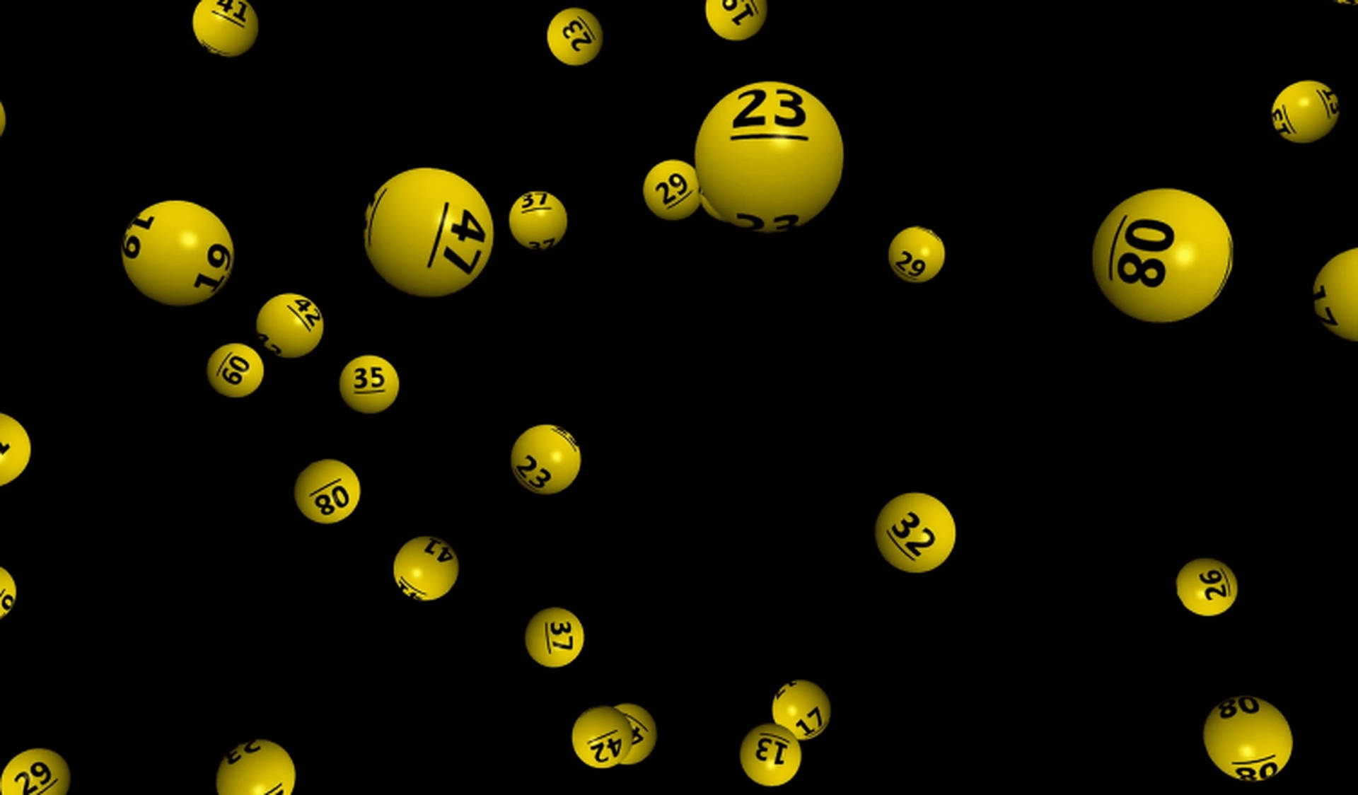 Black And Yellow Lottery Balls Background