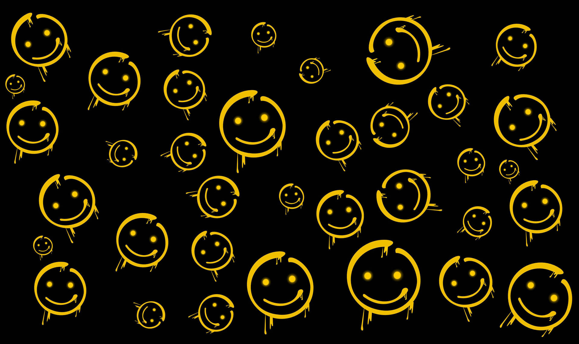 Black And Yellow Preppy Smiley Face Background
