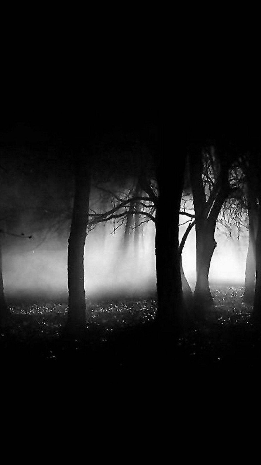 Black Android Creepy Forest Background