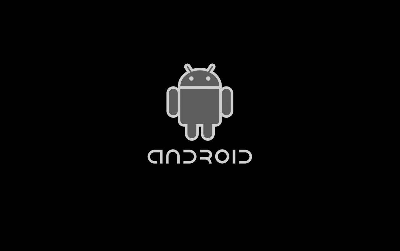 Black Android Grey Logo Background