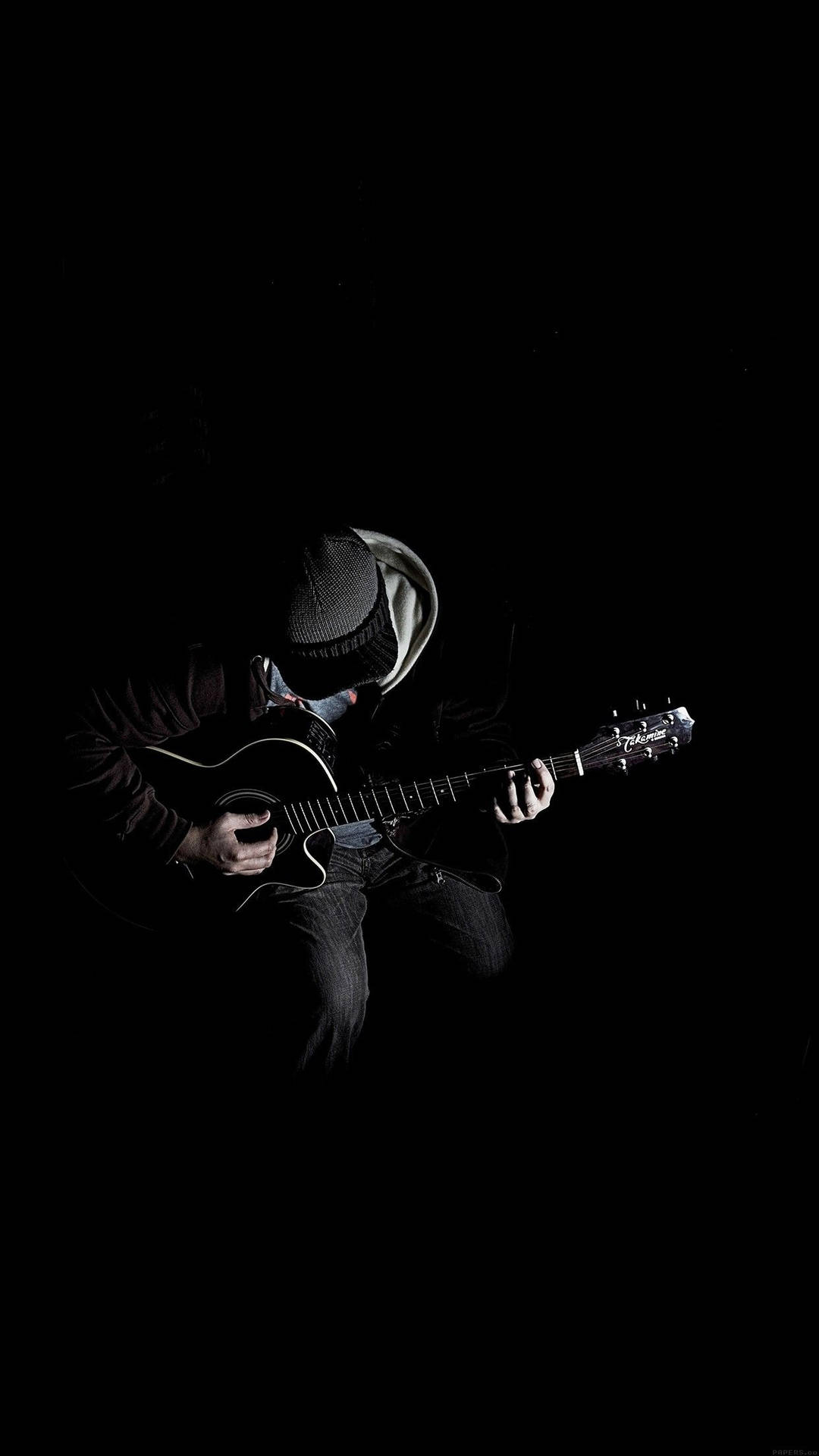 Black Android Guitarist Background