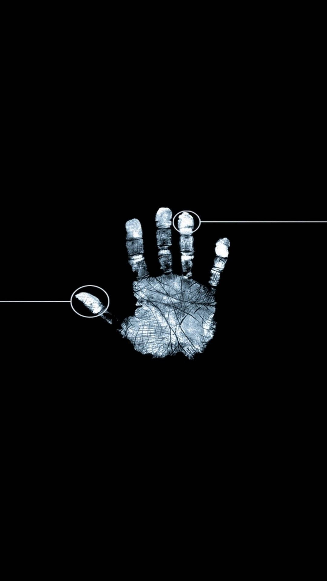 Black Android Hand Print Background