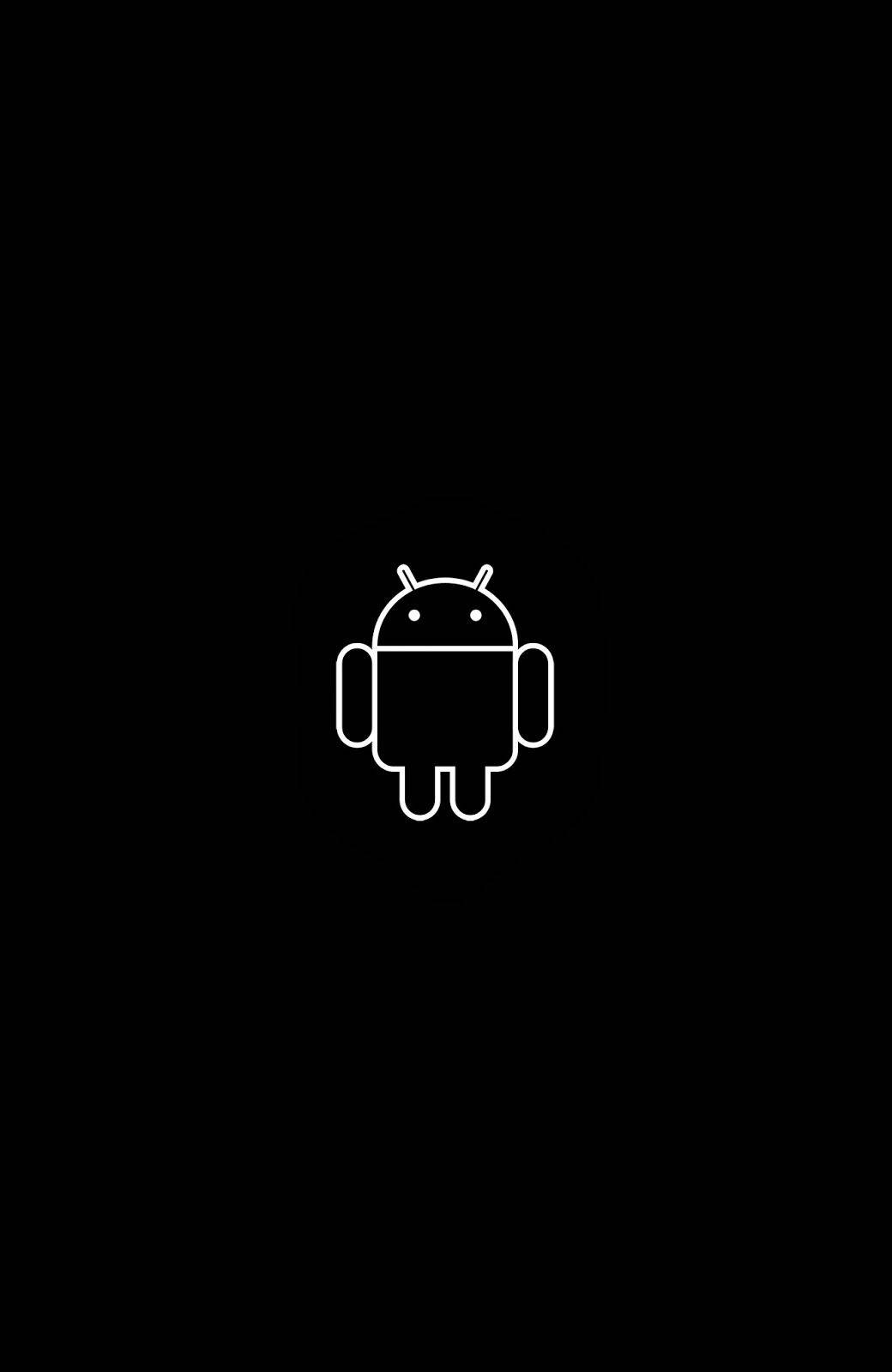 Black Android Logo Background
