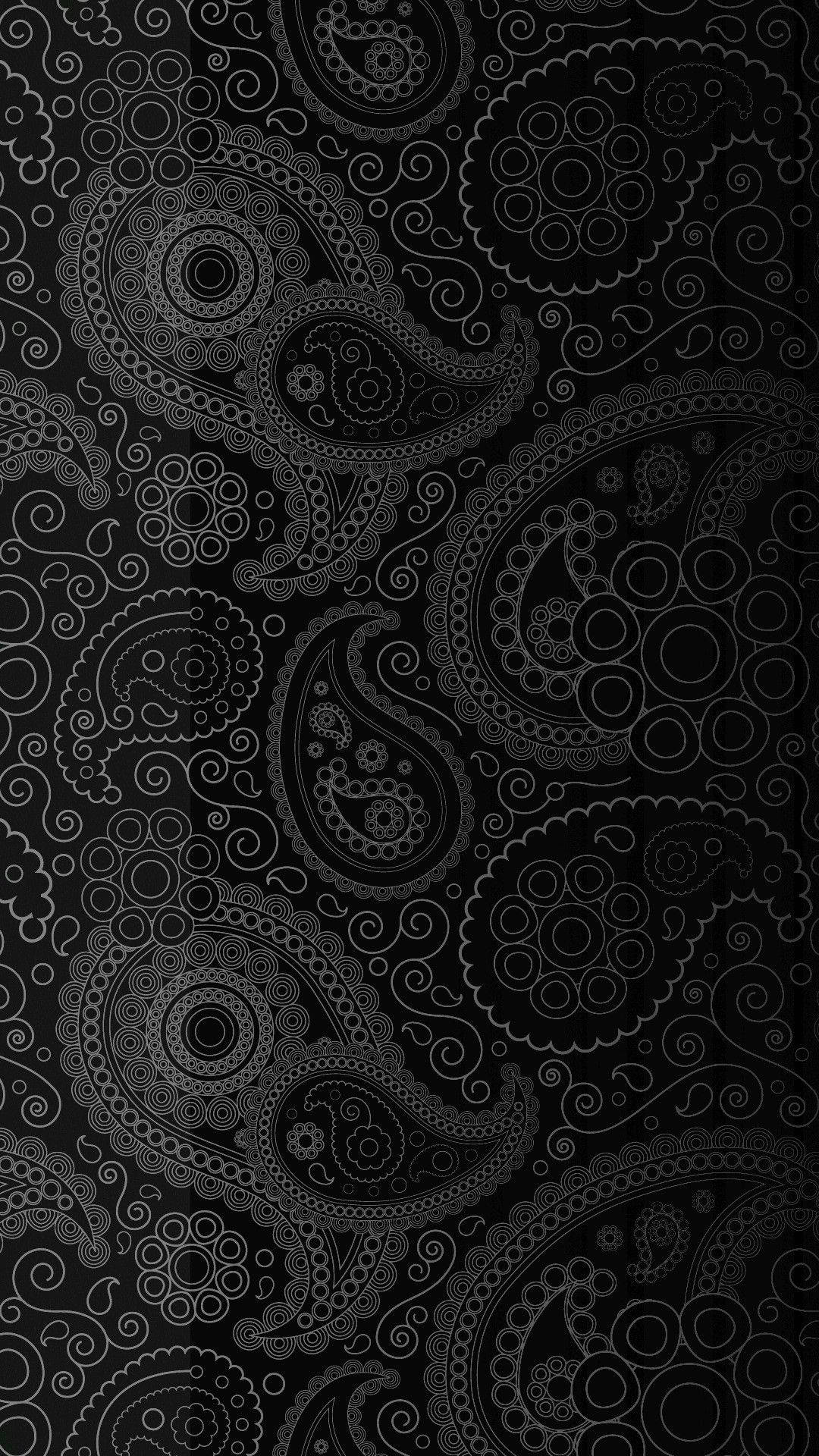 Black Android Paisley Pattern Background