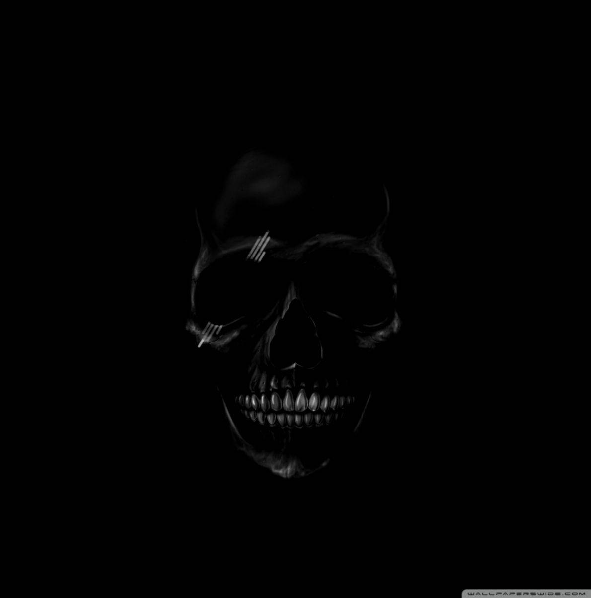 Black Android Skull Background