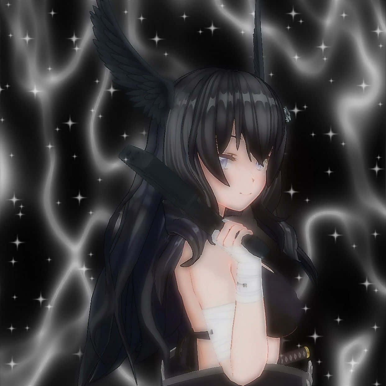 Black Angel Girl Edgy Pfp